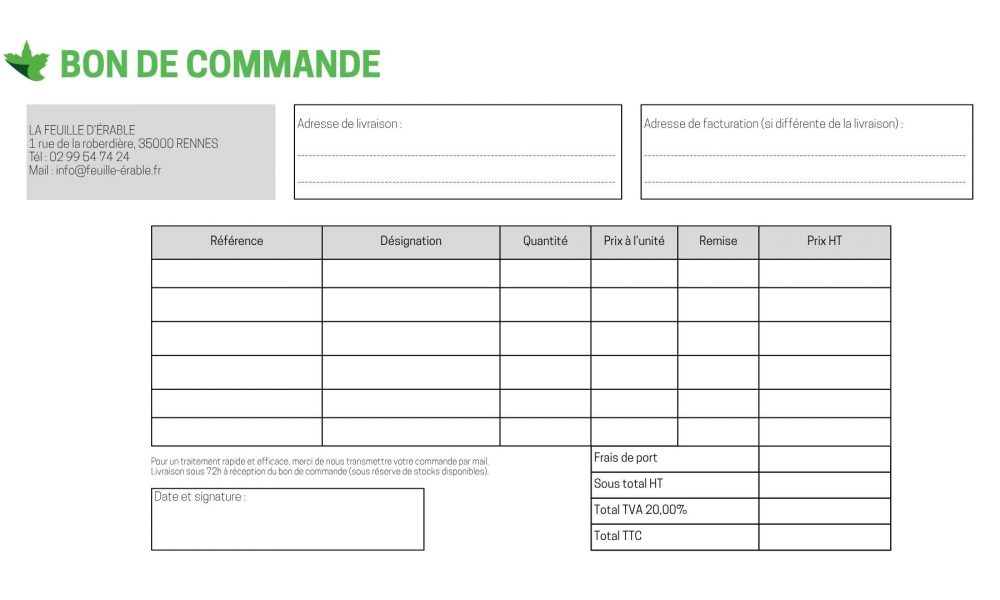 16. Bon De Commande